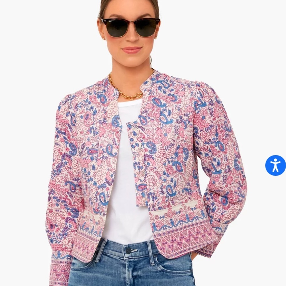 Antik Batik adorable floral print quilt jacket